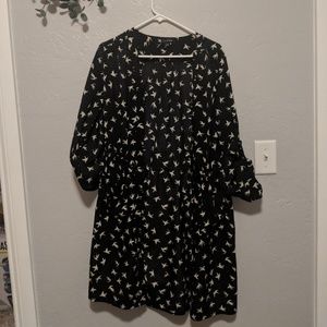 Plus sizr bird print cardigan